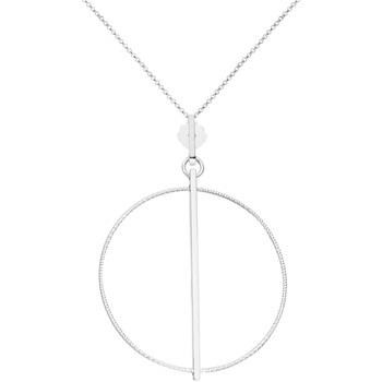 Collier Orusbijoux Collier Argent Rhodié Cercle Diamanté Et Lisse