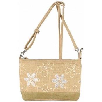 Sac Bandouliere Patrick Blanc Petit sac toile délavée fleur beige