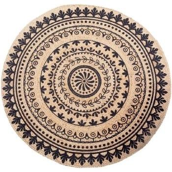 Tapis Ixia Tapis rond en Jute 120 cm - Nature et Noir