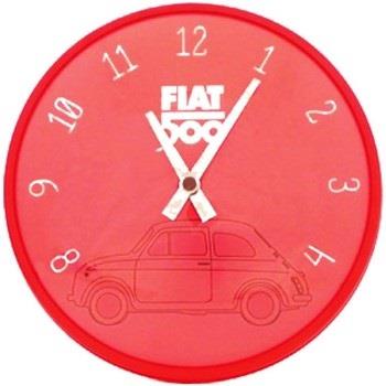 Horloges Forme Pendule ronde Fiat Rouge