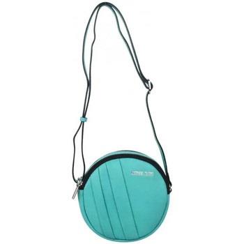 Sac à main Patrick Blanc Petit sac rond bandoulière cuir turquoise