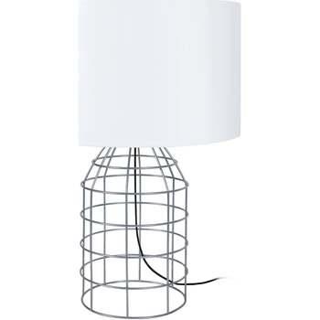 Lampes de bureau Tosel Lampe a poser filaire métal aluminium et blanc