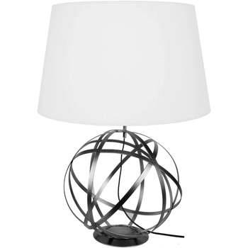 Lampes de bureau Tosel Lampe de salon globe métal antharcite et blanc