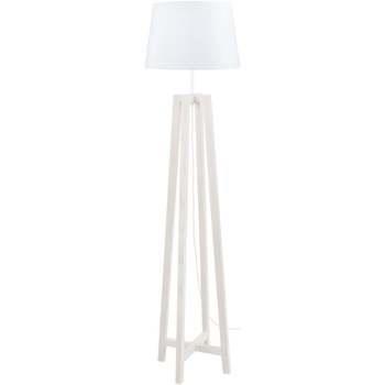 Lampadaires Tosel Lampadaire colonne bois blanc