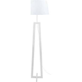 Lampadaires Tosel Lampadaire colonne bois blanc