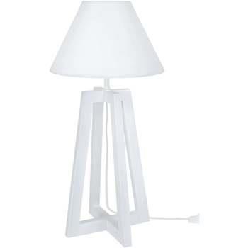 Lampes de bureau Tosel Lampe de chevet colonne bois blanc