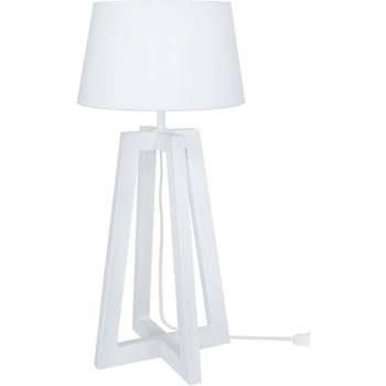Lampes de bureau Tosel Lampe de chevet colonne bois blanc