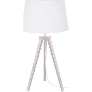 Lampes de bureau Tosel Lampe de chevet trépied bois blanc