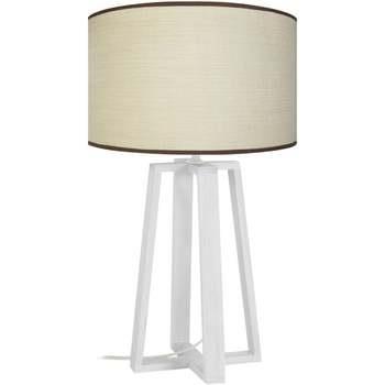 Lampes de bureau Tosel Lampe de chevet colonne bois blanc