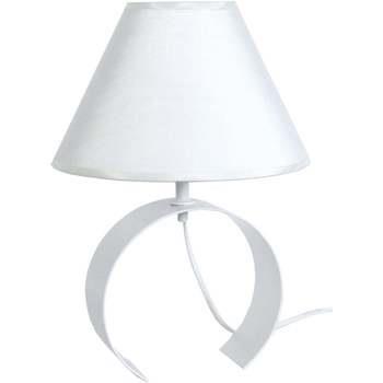 Lampes de bureau Tosel Lampe de chevet demi cylindrique métal blanc d'...