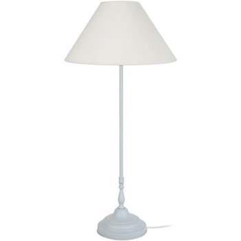 Lampes de bureau Tosel Lampe de chevet droit métal blanc et écru