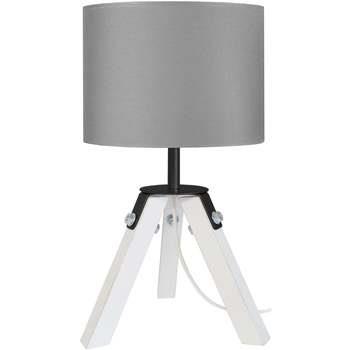 Lampes de bureau Tosel Lampe de chevet trépied bois blanc et gris