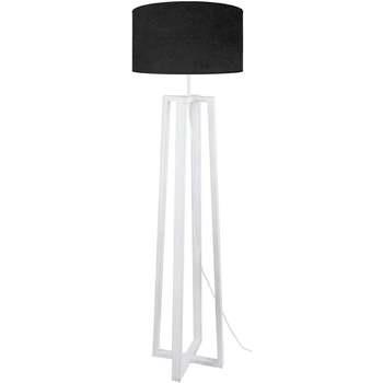 Lampadaires Tosel Lampadaire colonne bois blanc et noir