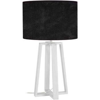 Lampes de bureau Tosel Lampe de chevet colonne bois blanc et noir