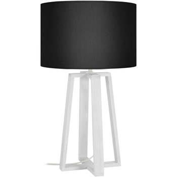 Lampes de bureau Tosel Lampe de chevet colonne bois blanc et noir