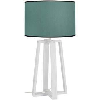 Lampes de bureau Tosel Lampe de chevet colonne bois blanc et vert