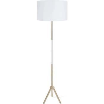 Lampadaires Tosel Lampadaire droit bois blanc naturel