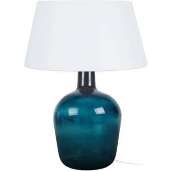 Lampes de bureau Tosel Lampe a poser bouteille verre bleu et blanc