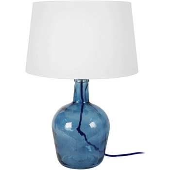 Lampes de bureau Tosel Lampe a poser bouteille verre bleu et blanc