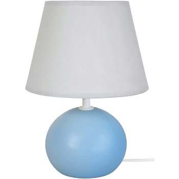 Lampes de bureau Tosel Lampe de chevet globe bois bleu et gris