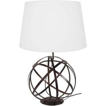 Lampes de bureau Tosel Lampe de salon globe métal bronze et blanc