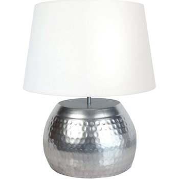 Lampes de bureau Tosel Lampe de salon globe métal chrome et écru