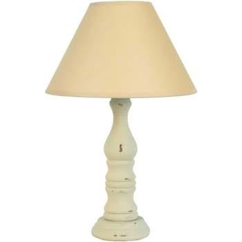 Lampes de bureau Tosel Lampe de chevet colonne bois crème