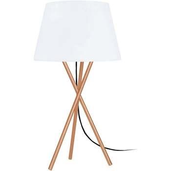 Lampes de bureau Tosel Lampe de chevet trépied métal cuivre et blanc