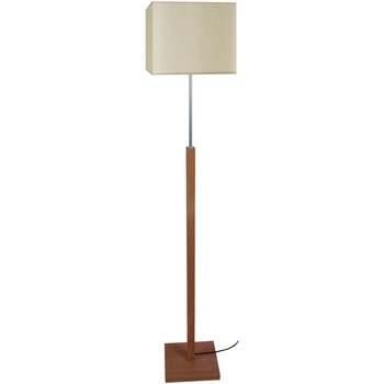 Lampadaires Tosel Lampadaire droit bois foncé et créme