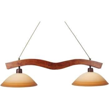 Lustres, suspensions et plafonniers Tosel Lustre poutre bois foncé et ...