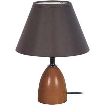 Lampes de bureau Tosel Lampe de chevet conique bois foncé et marron