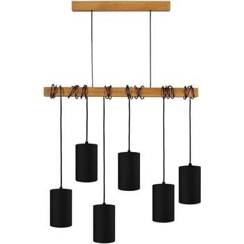 Lustres, suspensions et plafonniers Tosel Lustre bar bois foncé et noi...