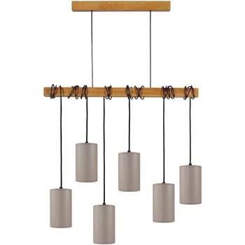 Lustres, suspensions et plafonniers Tosel Lustre bar bois foncé et tau...