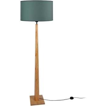 Lampadaires Tosel Lampadaire droit bois foncé et vert