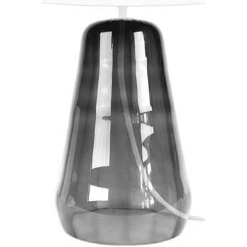 Lampes de bureau Tosel Lampe de chevet conique verre fumé et blanc