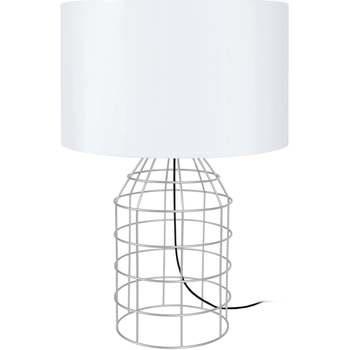 Lampes de bureau Tosel Lampe a poser filaire métal gris et blanc