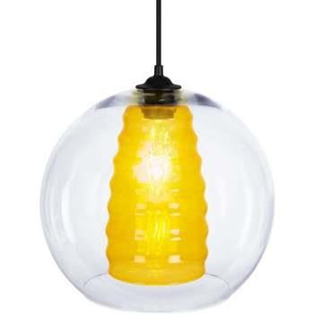 Lustres, suspensions et plafonniers Tosel Suspension globe verre jaune