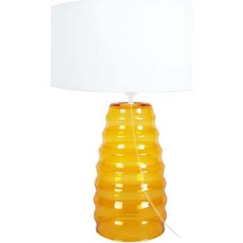 Lampes de bureau Tosel Lampe de chevet conique verre jaune et blanc