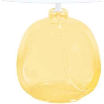 Lampes de bureau Tosel Lampe de chevet globe verre jaune et blanc