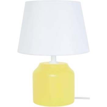 Lampes de bureau Tosel Lampe de chevet cylindrique bois jaune et blanc