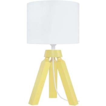 Lampes de bureau Tosel Lampe de chevet trépied bois jaune et blanc