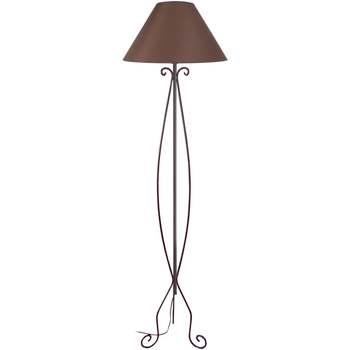 Lampadaires Tosel Lampadaire colonne métal marron