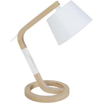 Lampes de bureau Tosel Lampe de chevet arqué bois naturel et blanc