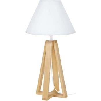 Lampes de bureau Tosel Lampe de chevet colonne bois naturel et blanc