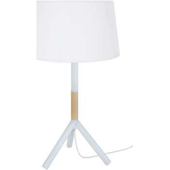 Lampes de bureau Tosel Lampe a poser droit bois naturel et blanc