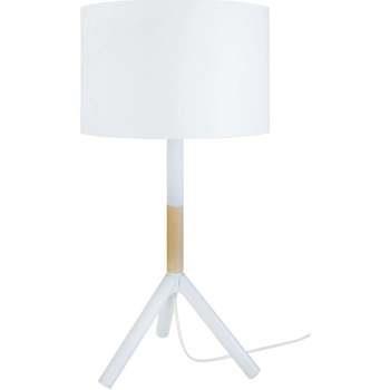 Lampes de bureau Tosel Lampe a poser droit bois naturel et blanc