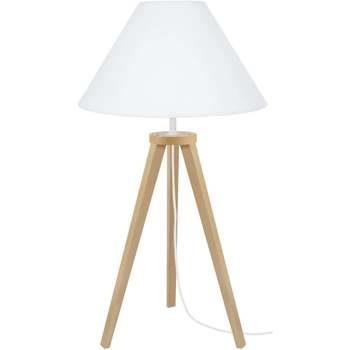Lampes de bureau Tosel Lampe de chevet trépied bois naturel et blanc