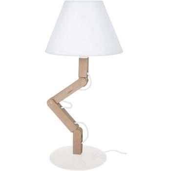 Lampes de bureau Tosel Lampe a poser articulé bois naturel et blanc