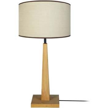 Lampes de bureau Tosel Lampe a poser droit bois naturel et blanc