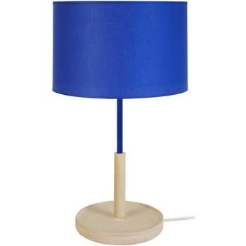 Lampes de bureau Tosel Lampe de chevet droit bois naturel et bleu